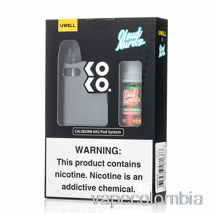 Kit De Vapeo Completo Uwell X Dv Caliburn Ak3 Kit + 50 Mg De Sal Nic [gris] Nube Nurdz - Fresa De Sandía Agria